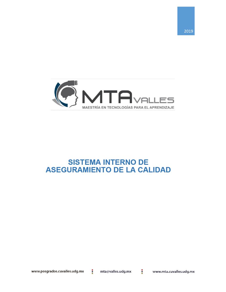 Sistema Interno de Aseguramiento de la calidad MTA CUVALLES